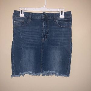 Embroidered jean skirt